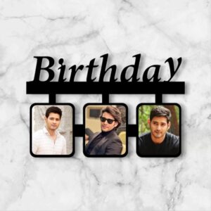 11x7 Inch Black MDF Photo Collage Frame - Birthday