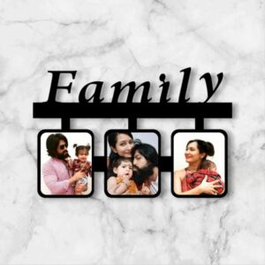 11x7 Inch Black MDF Photo Collage Frame - Family