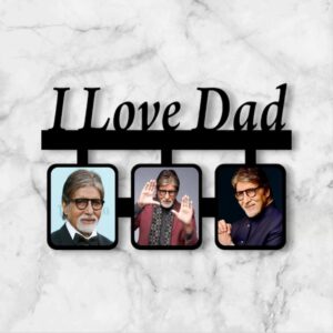 11x7 Inch Black MDF Photo Collage Frame - I Love Dad