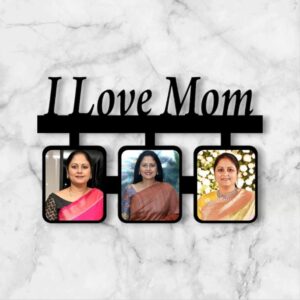 11x7 Inch Black MDF Photo Collage Frame - I Love Mom