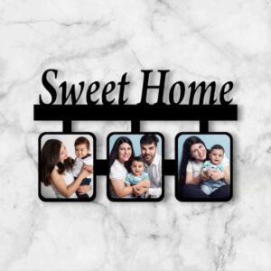 11x7 Inch Black MDF Photo Collage Frame - Sweet Home