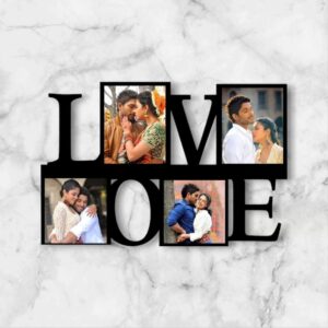 11x7 Inch Black MDF Photo Collage Frame - LOVE