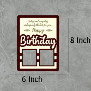 6x8 Inch MDF Photo Frame with 2 Photos - Birthday