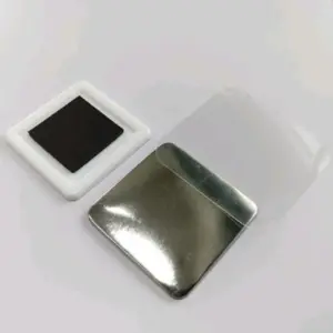 50x50mm magnet raw material components metal cap mylar film plastic back magnet sheet labeled